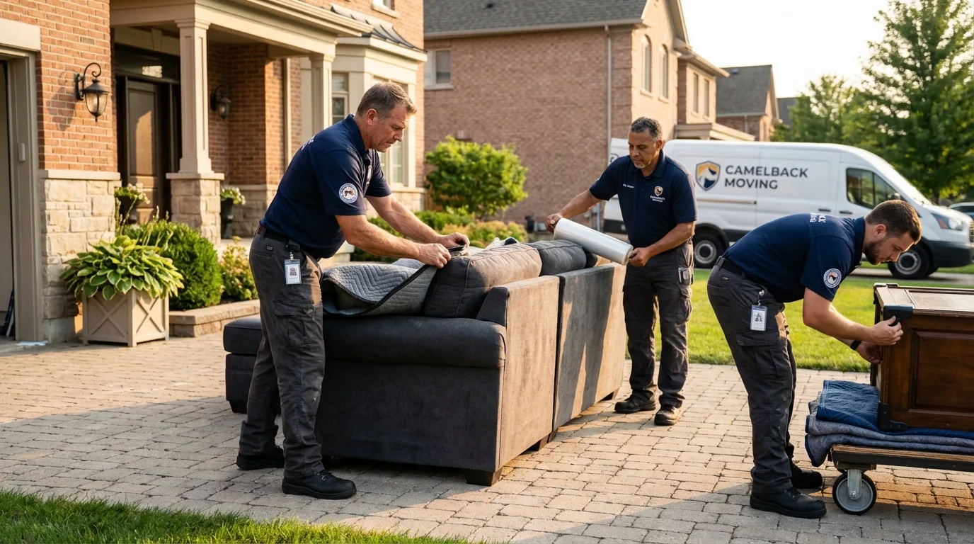 Large estate moving crew wrapping furniture in Lawtell, LA